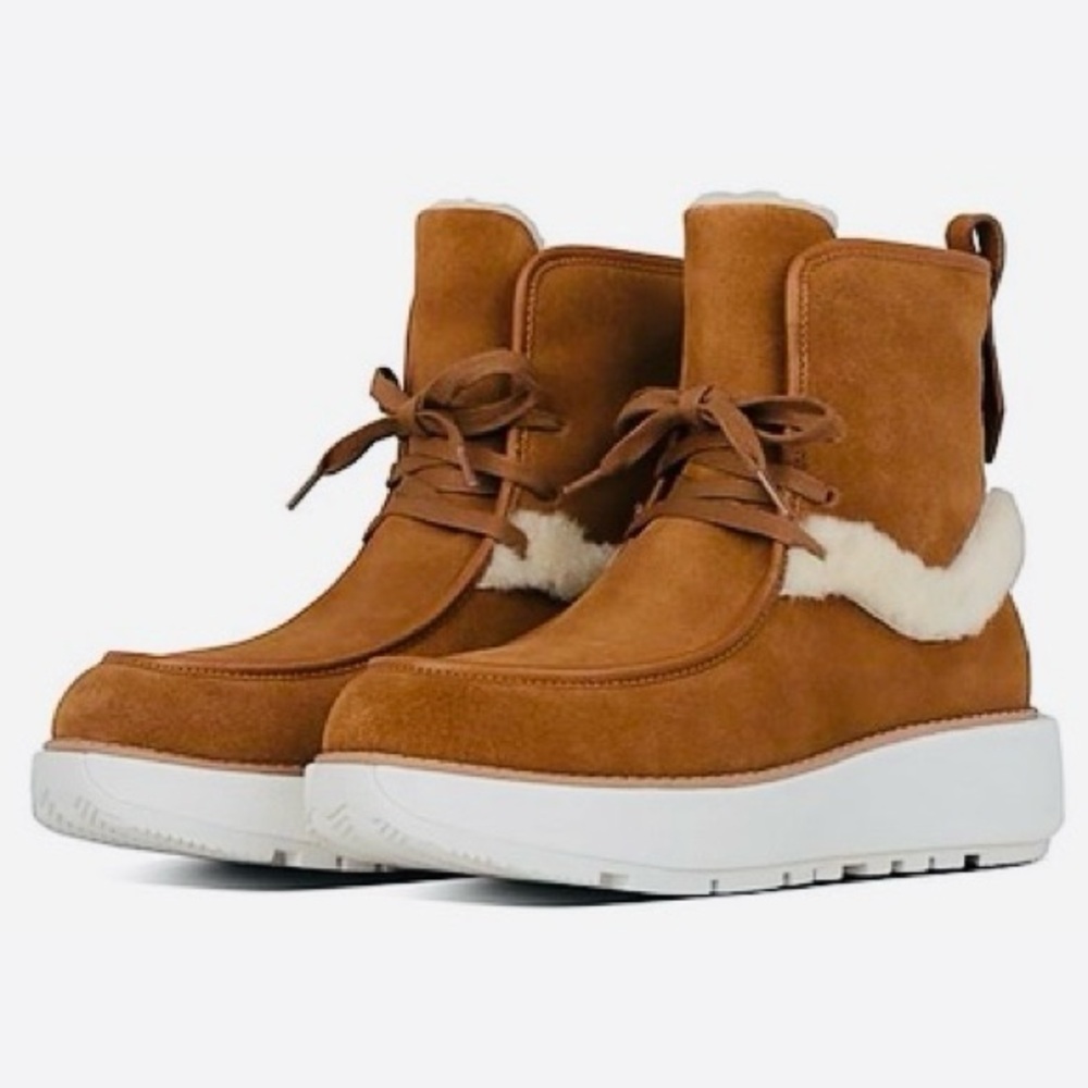 FitFlop Nyssa Suede Ankle Boots Light Tan size 8.5